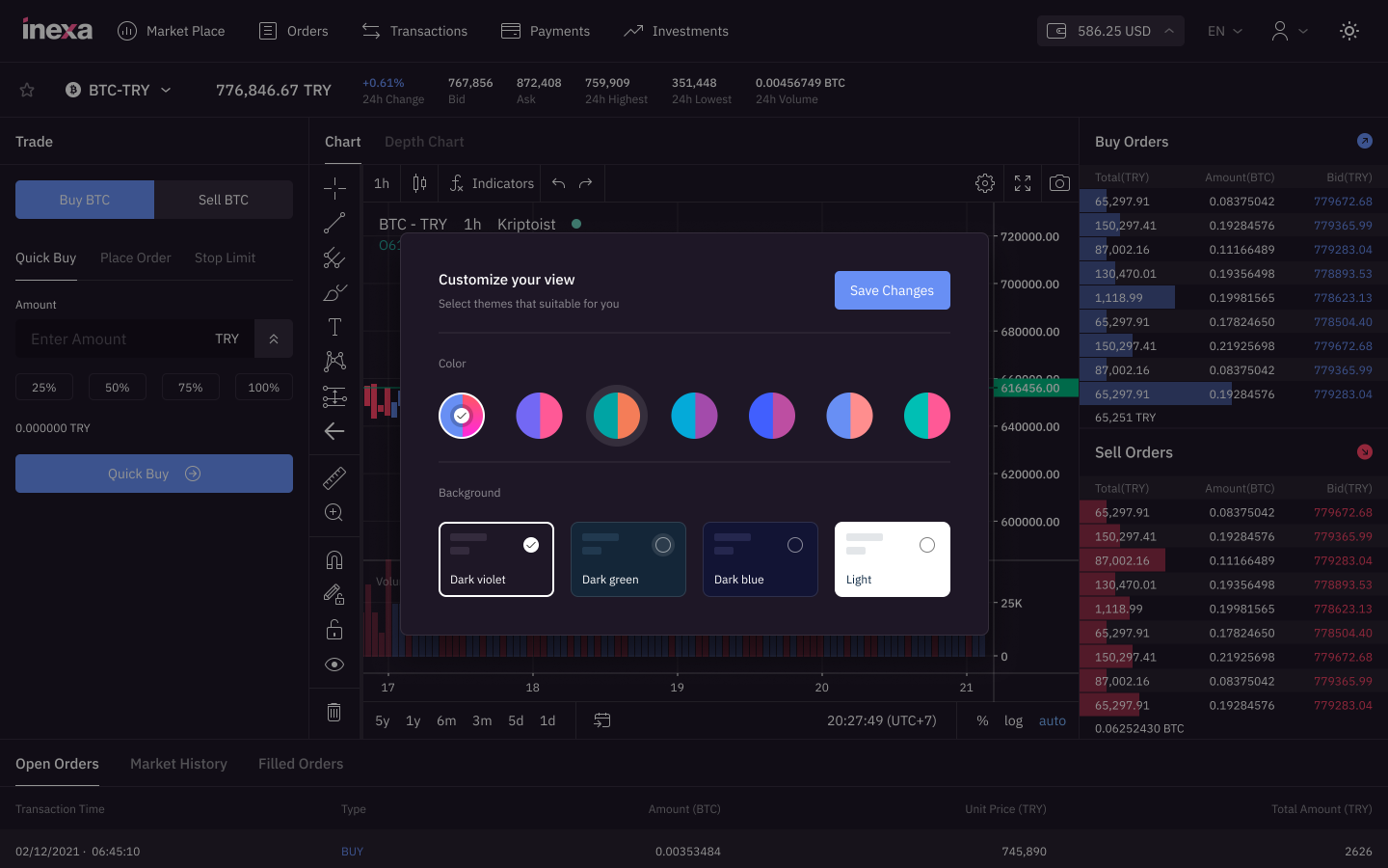 Exbita Theme Color Customization